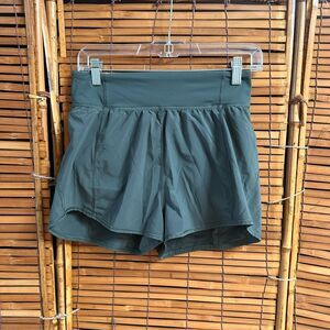 Lululemon Athletica Women's High-Rise Athletic Shorts Olive Green Size 6 (lm21)